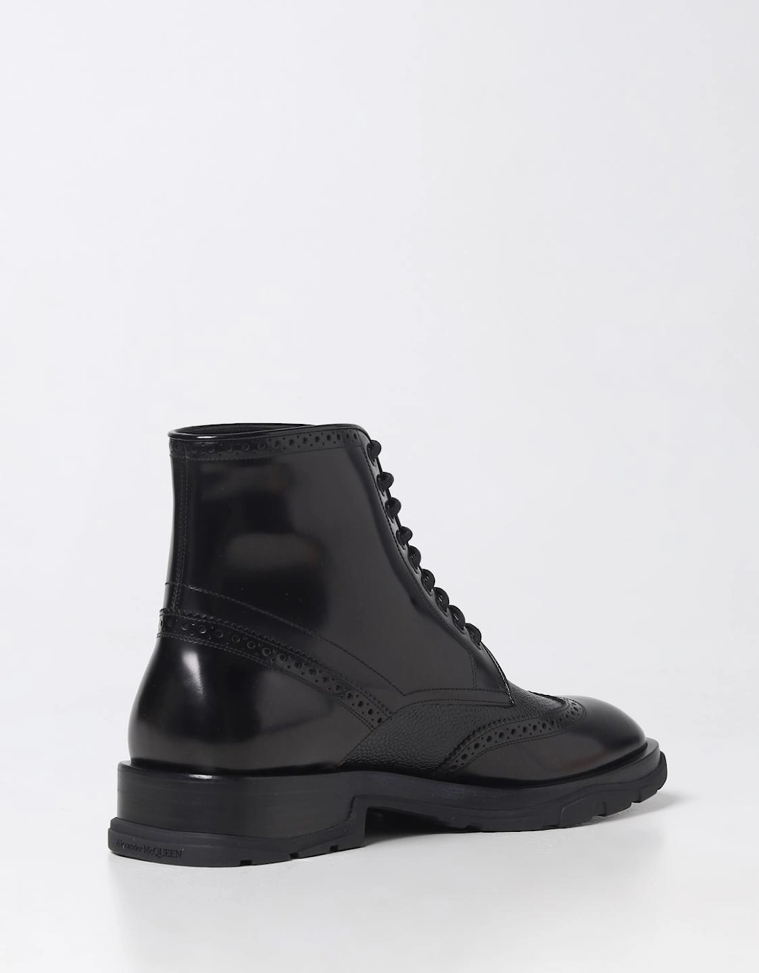 Leather Brogue LaceUp Boots