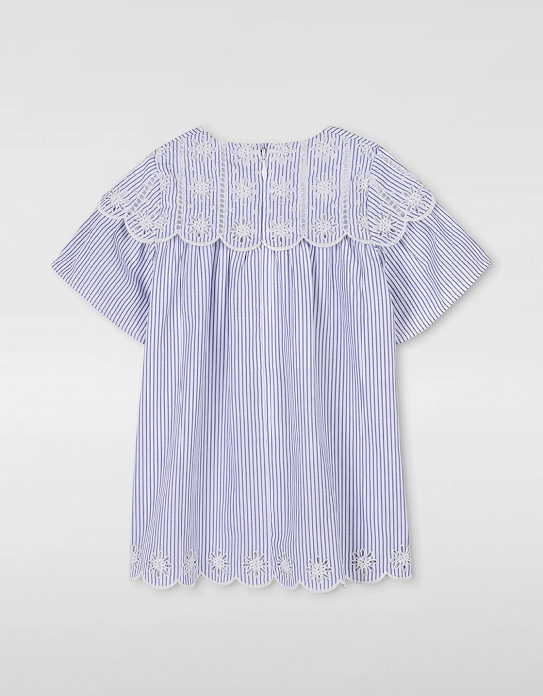 Striped Eyelet Trim Dress
