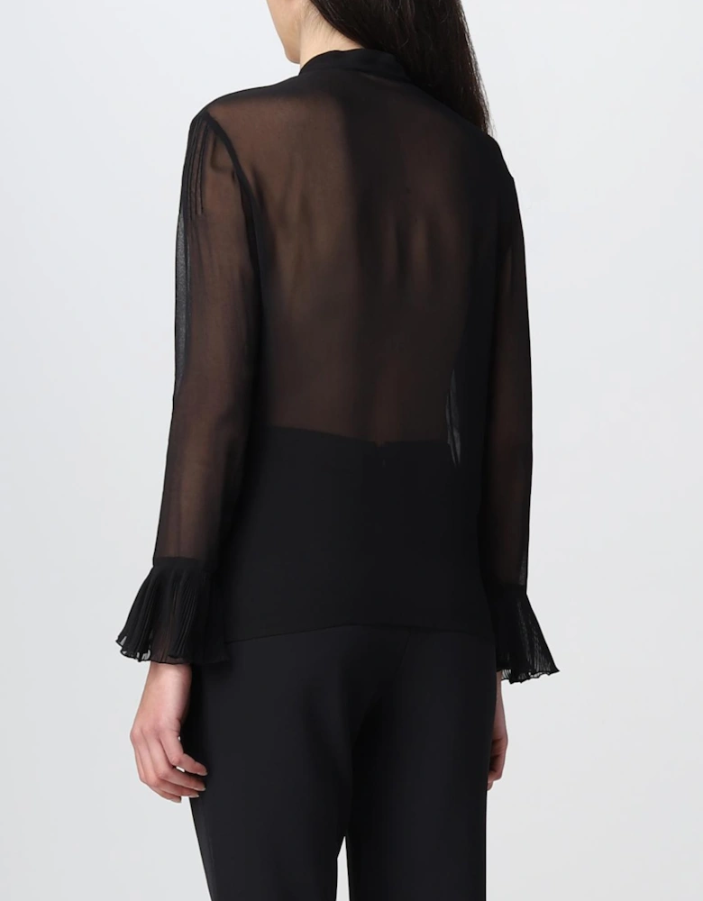 Sheer Pleated Blouse