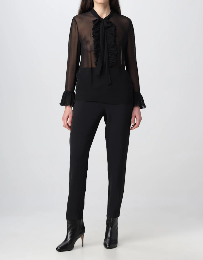 Sheer Pleated Blouse