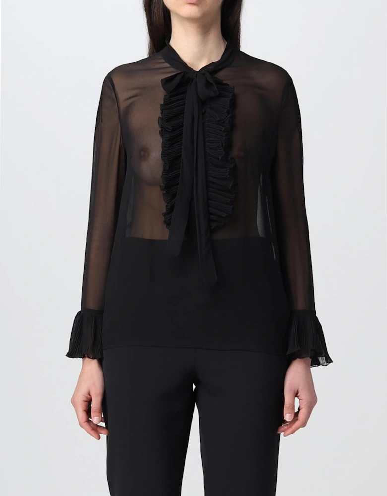Sheer Pleated Blouse