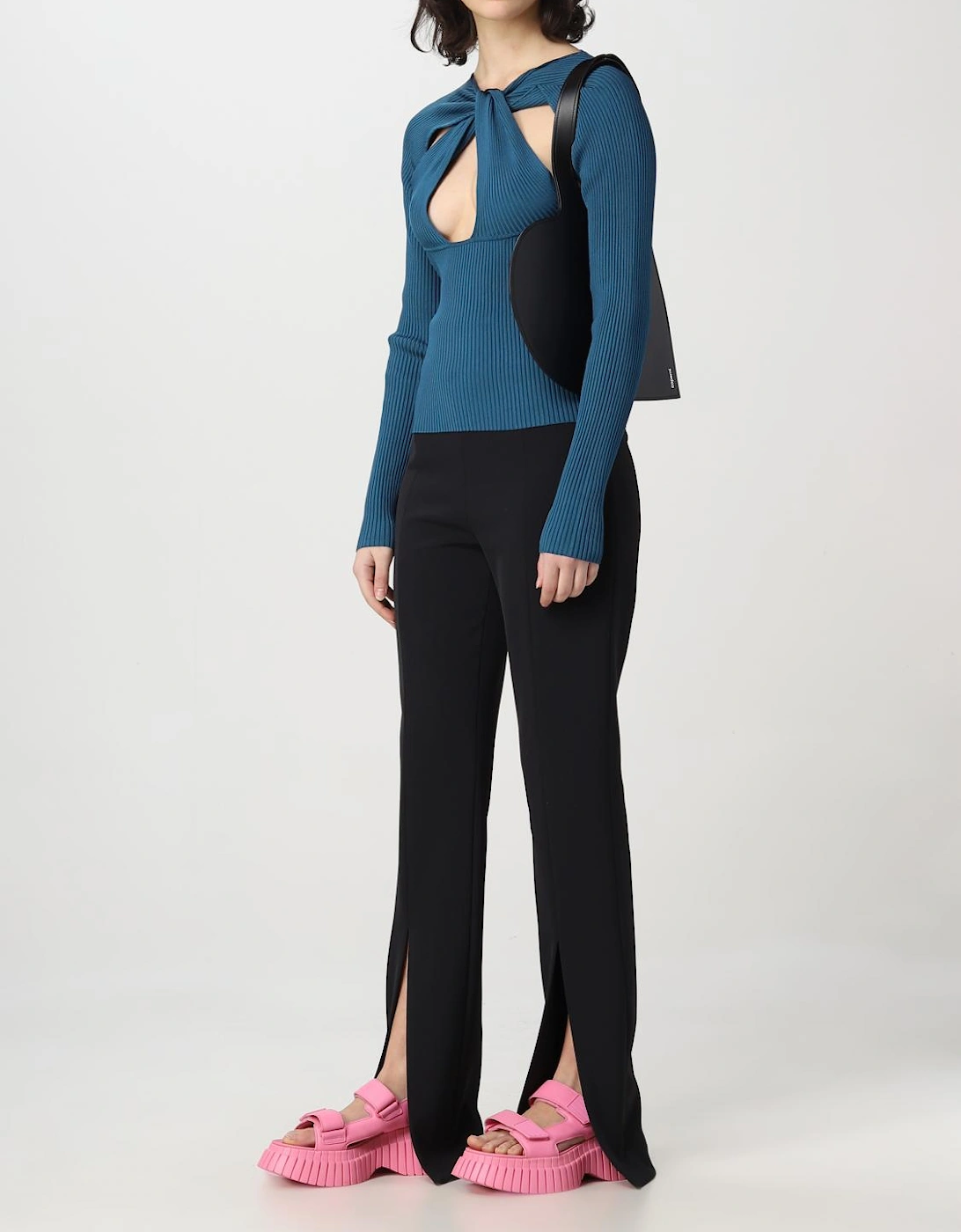 Cutout Ribbed Knit Top