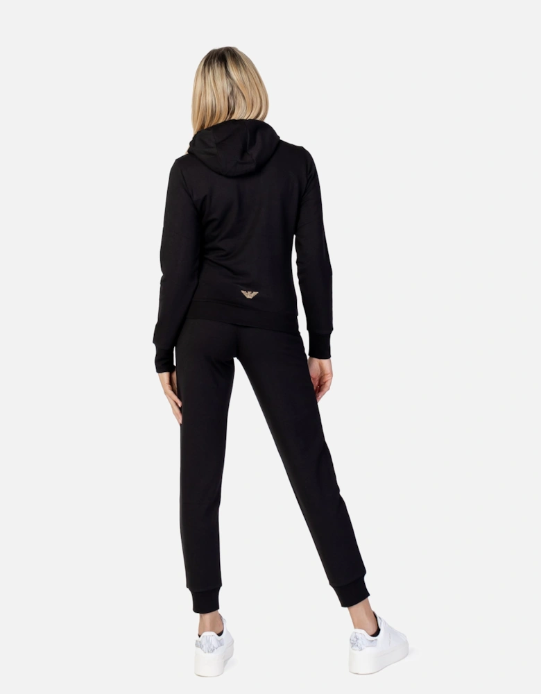 Black Hooded Jumpsuit with Zip Fastening
