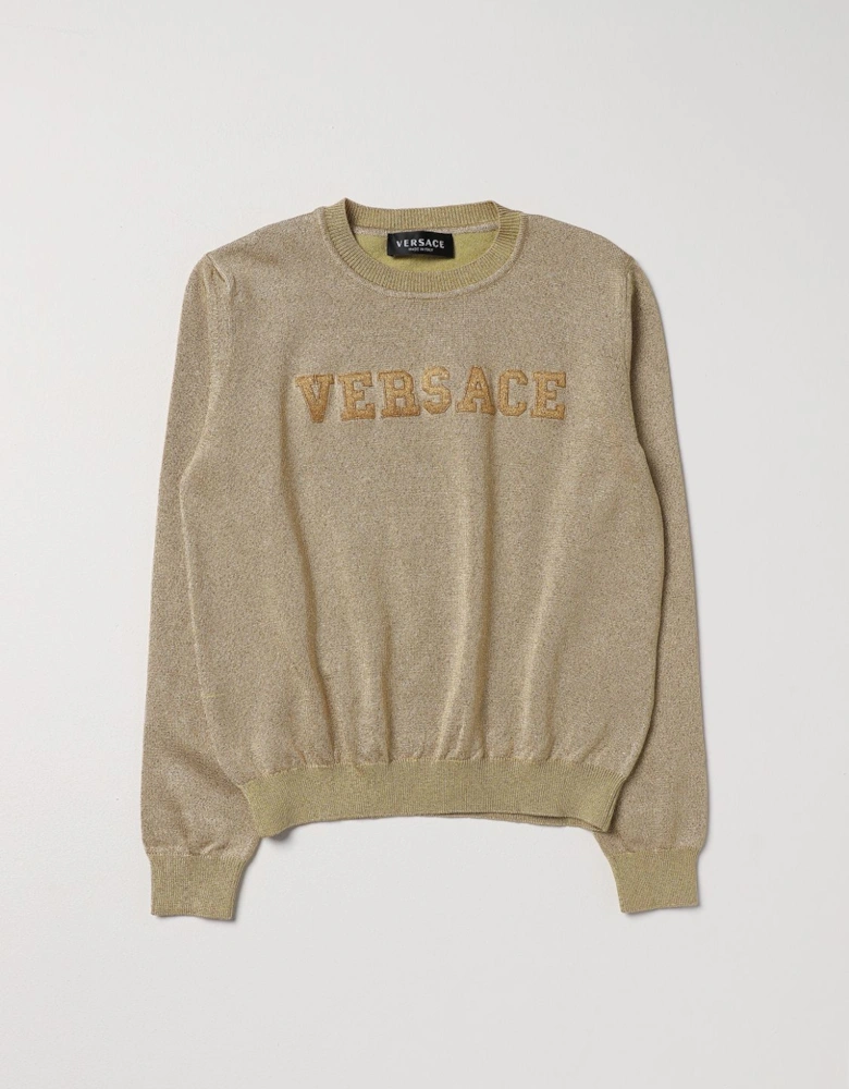 Sequin Logo Knit Sweater