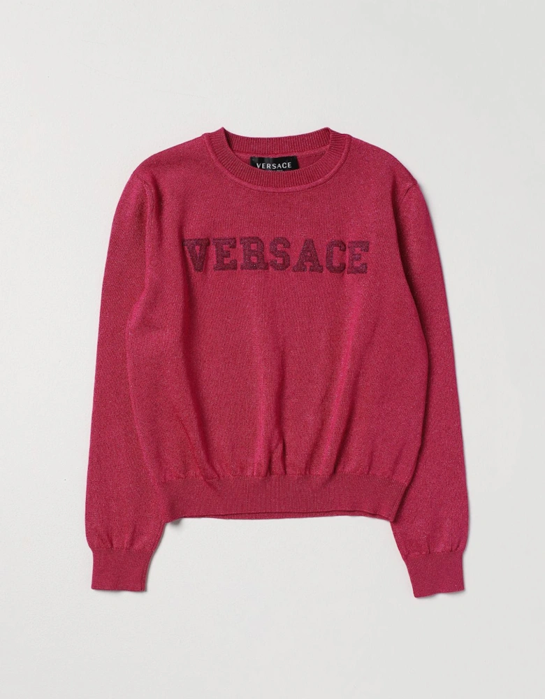 Sequin Logo Knit Sweater