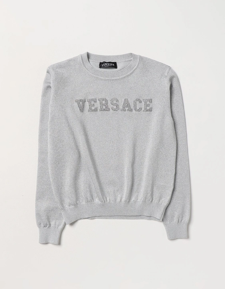Sequin Logo Knit Sweater