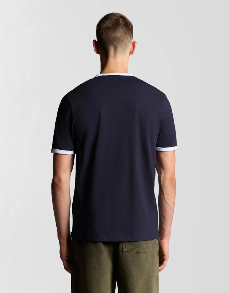 Ringer Cotton Crew Neck T-Shirt