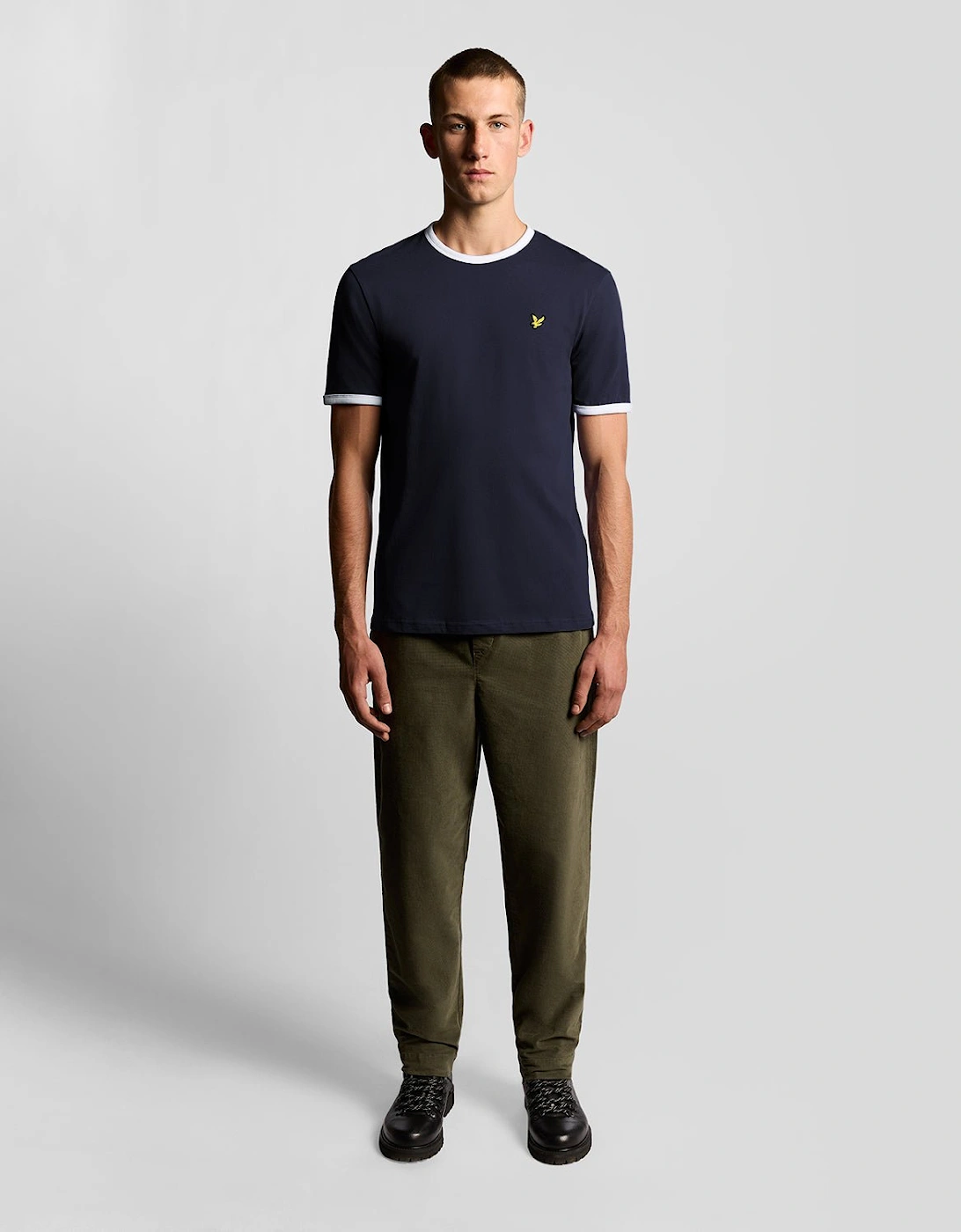 Ringer Cotton Crew Neck T-Shirt