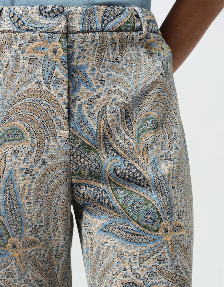 Paisley Print Wide Leg Pants