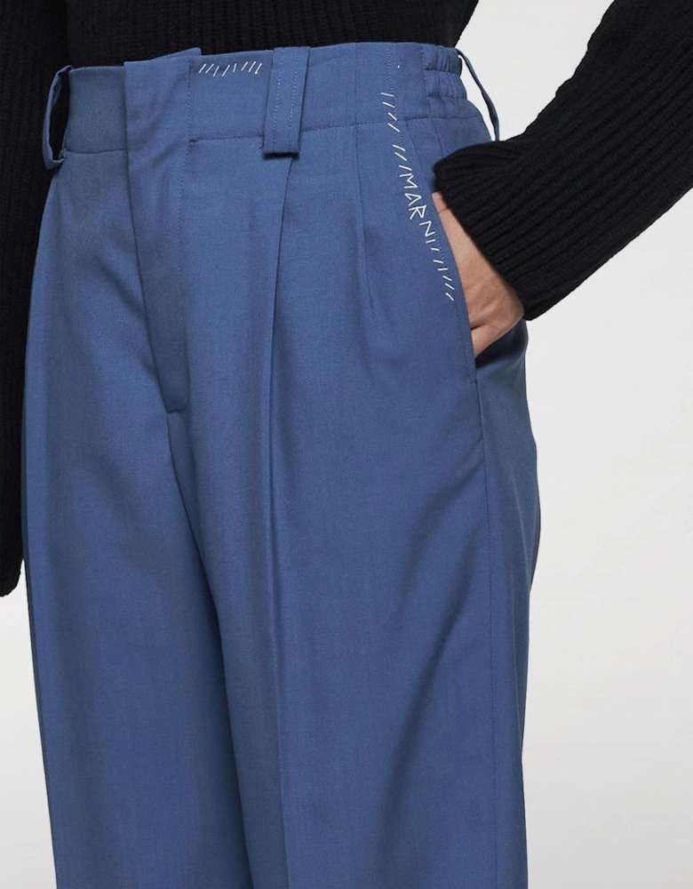 Straight Leg Pleated Trousers