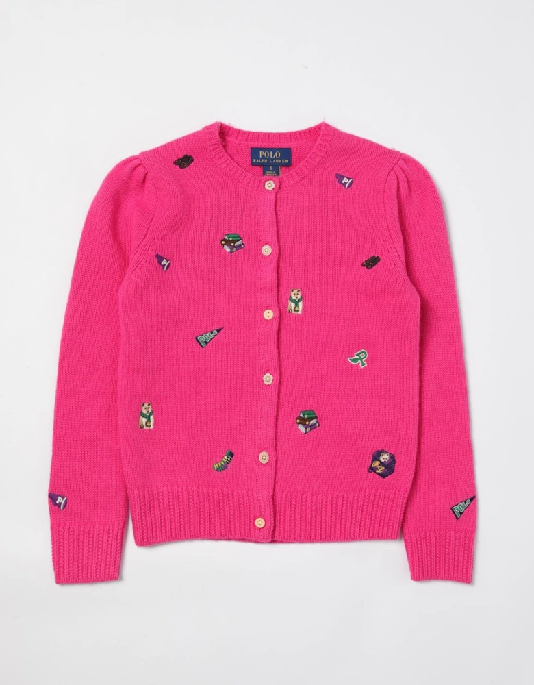 Embroidered Cotton Cardigan Sweater