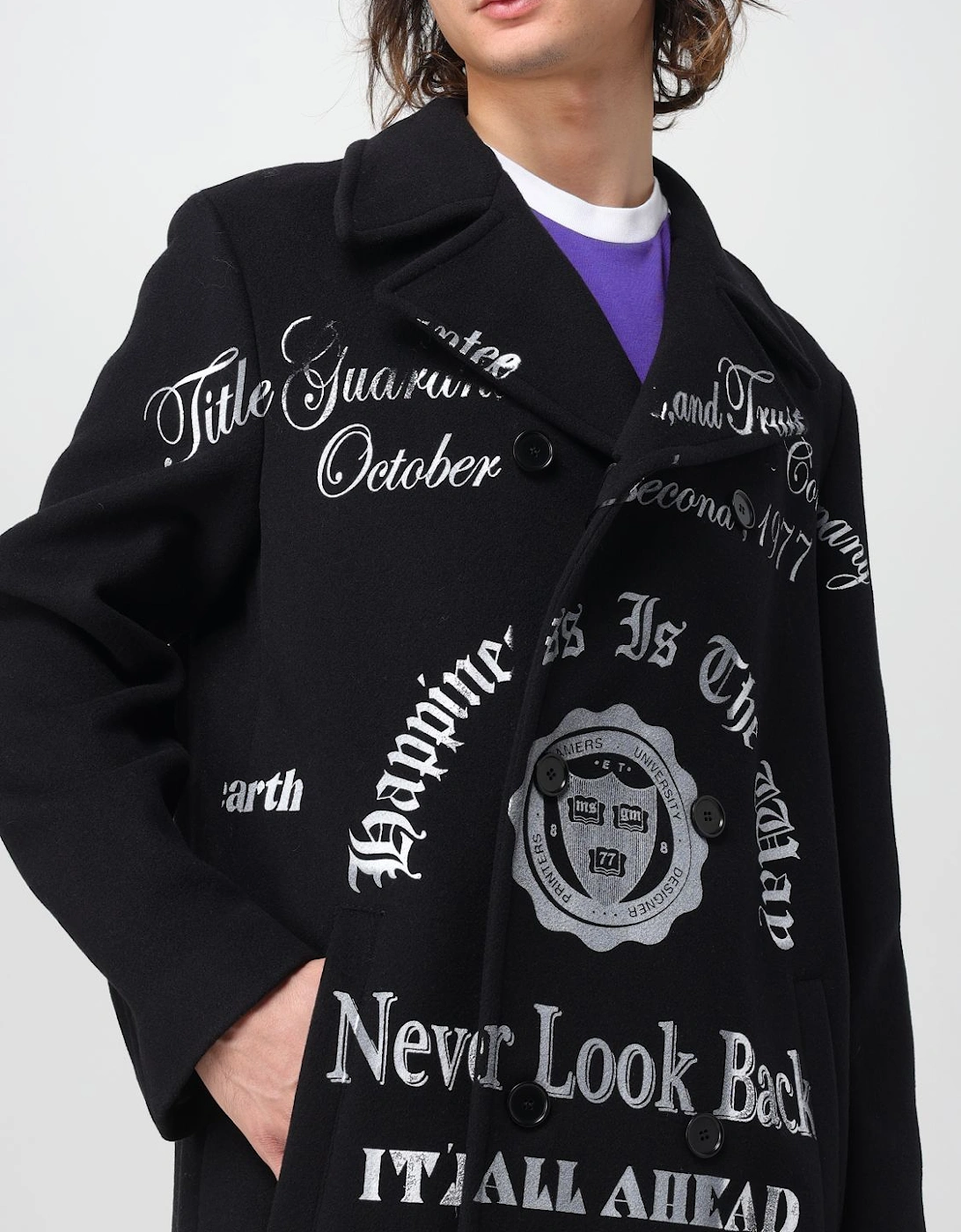 Printed Overcoat Long Sleeves