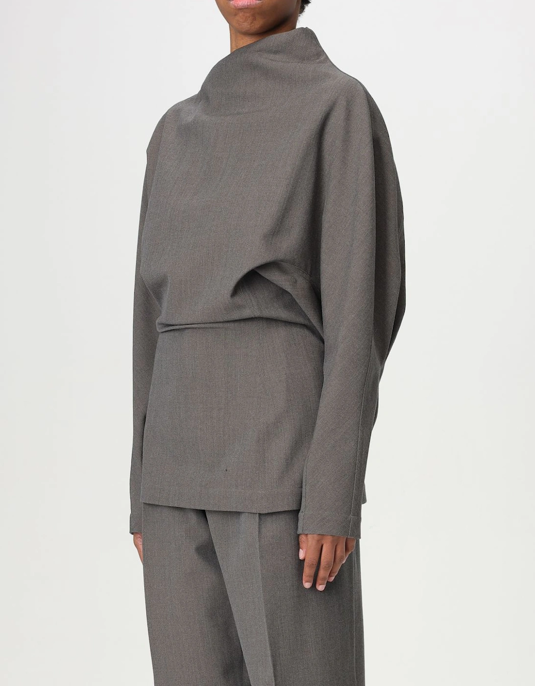 High Neck Long Sleeve Relaxed Top