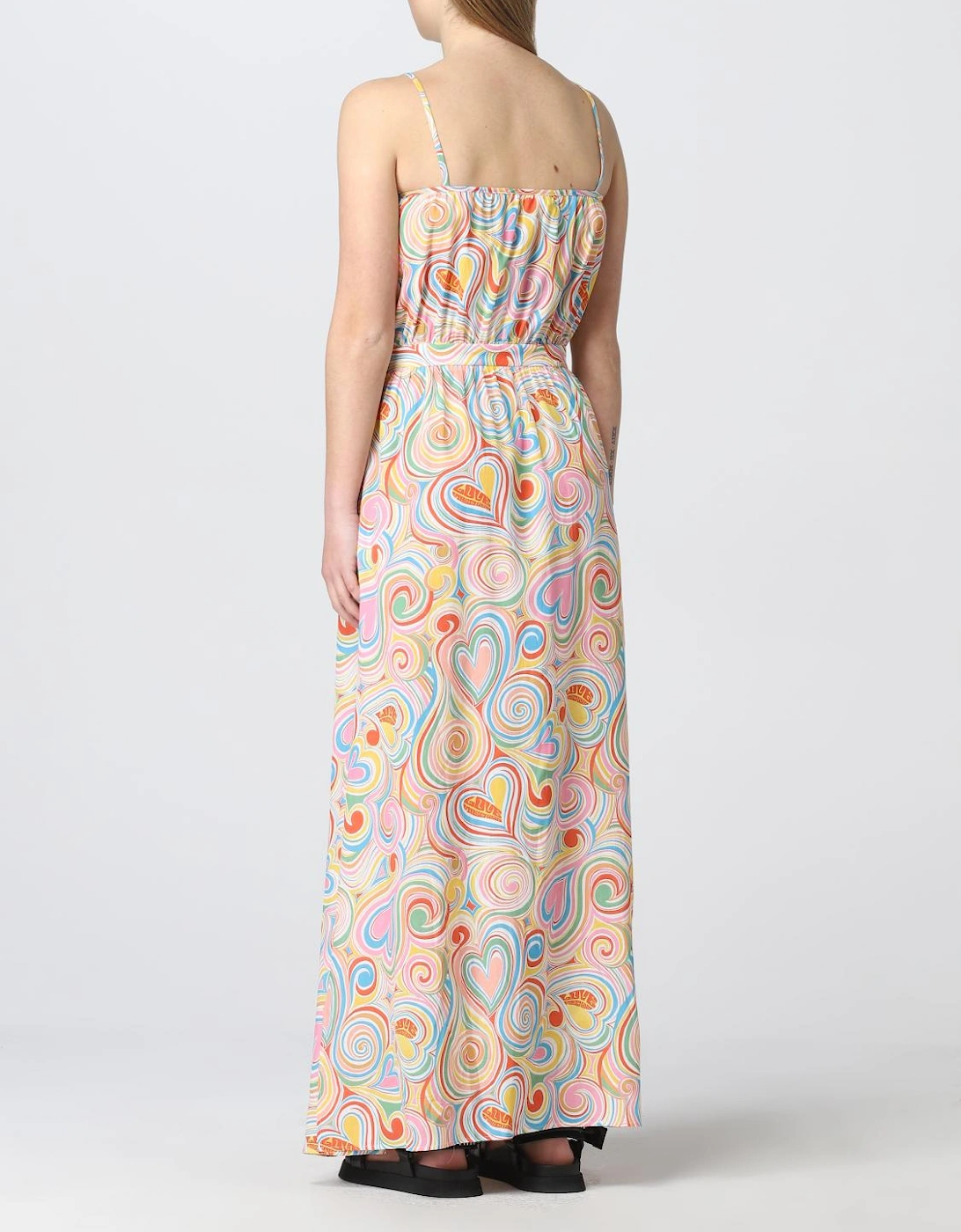 Swirling Heart Print Maxi Dress