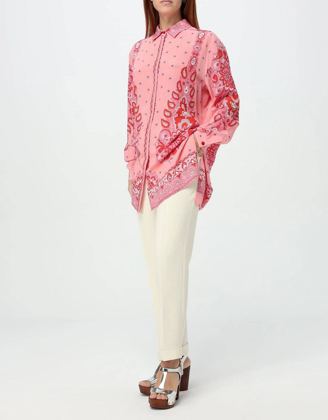 Paisley Print Silk Blouse
