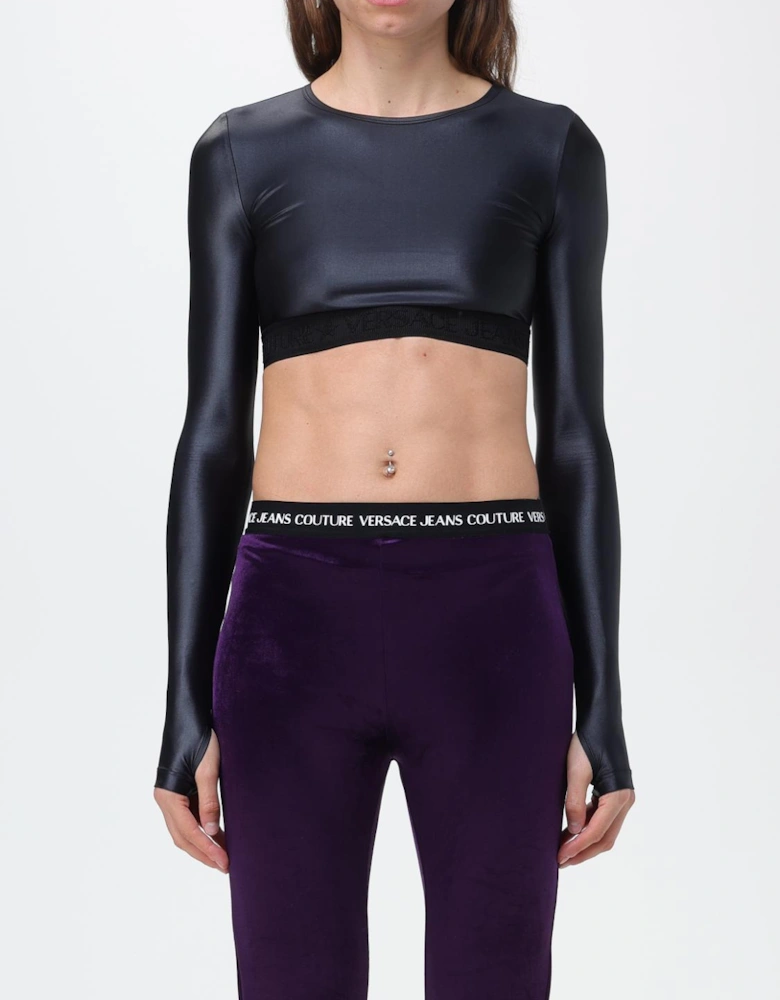 Long Sleeve Crop Top Ribbed Band