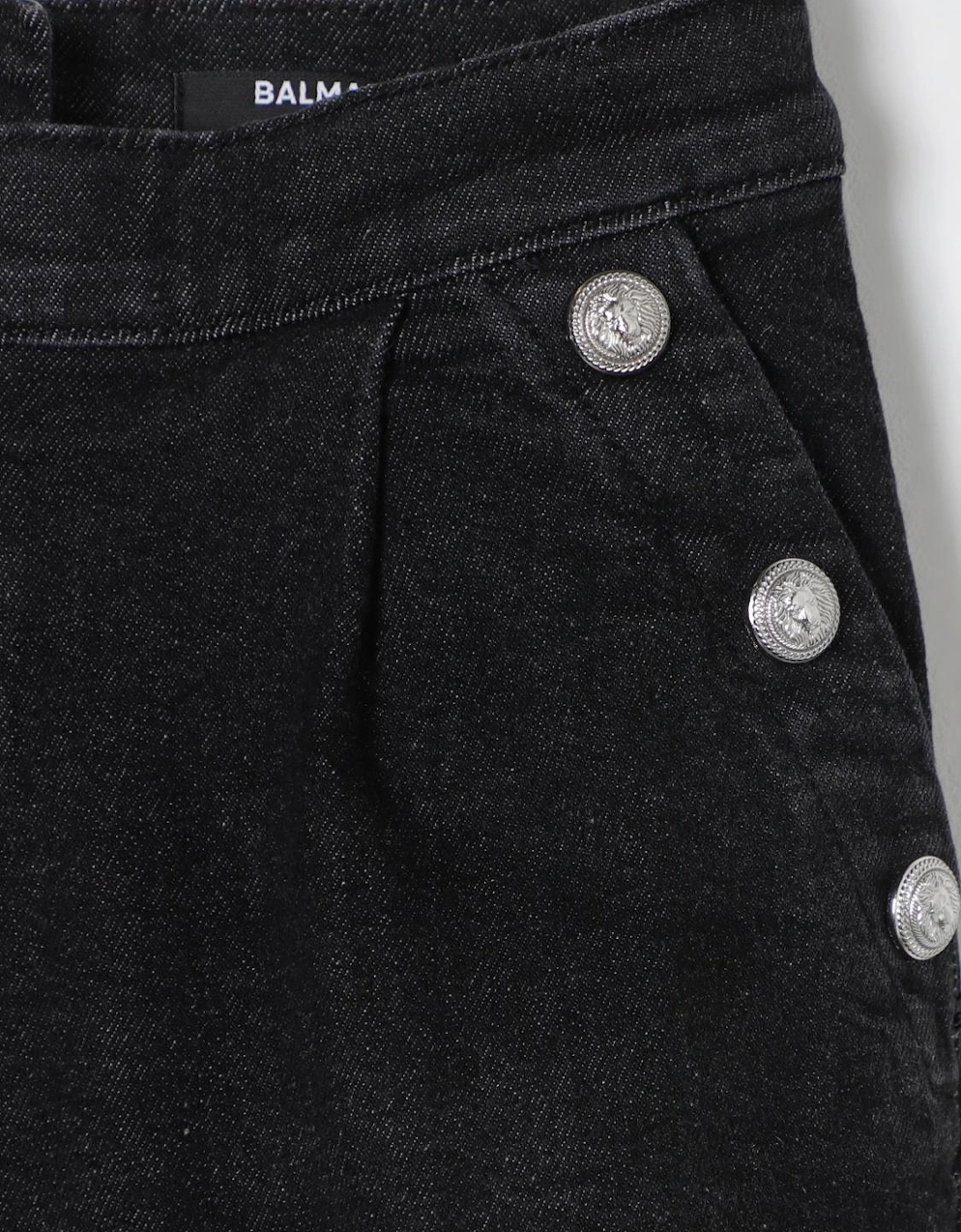 Wide Leg Jeans with Button Detail