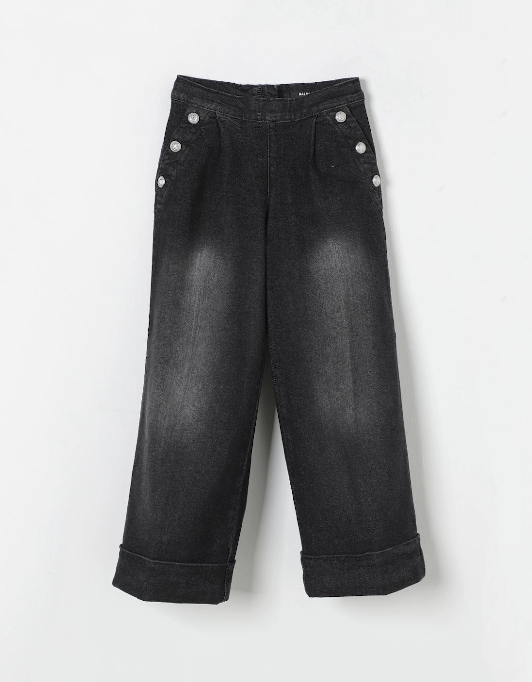 Wide Leg Jeans with Button Detail, 4 of 3