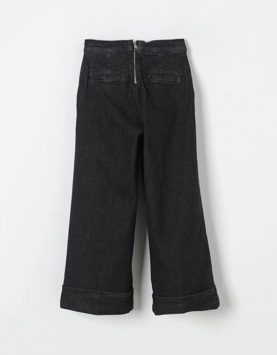 Wide Leg Jeans with Button Detail