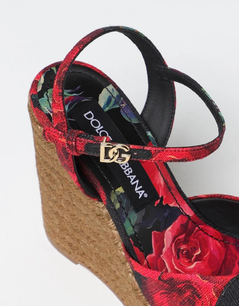Floral Print Wedge Sandals