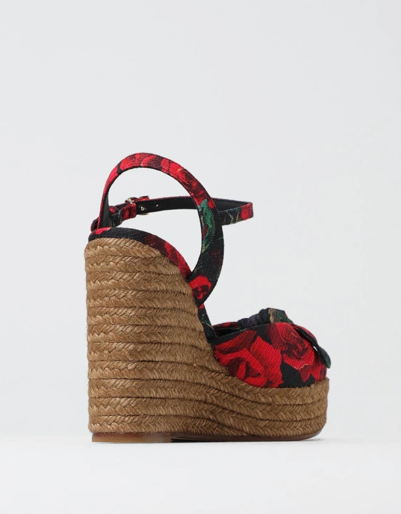 Floral Print Wedge Sandals