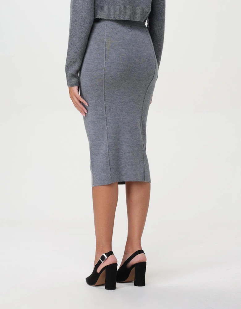 Knit Wool Midi Skirt