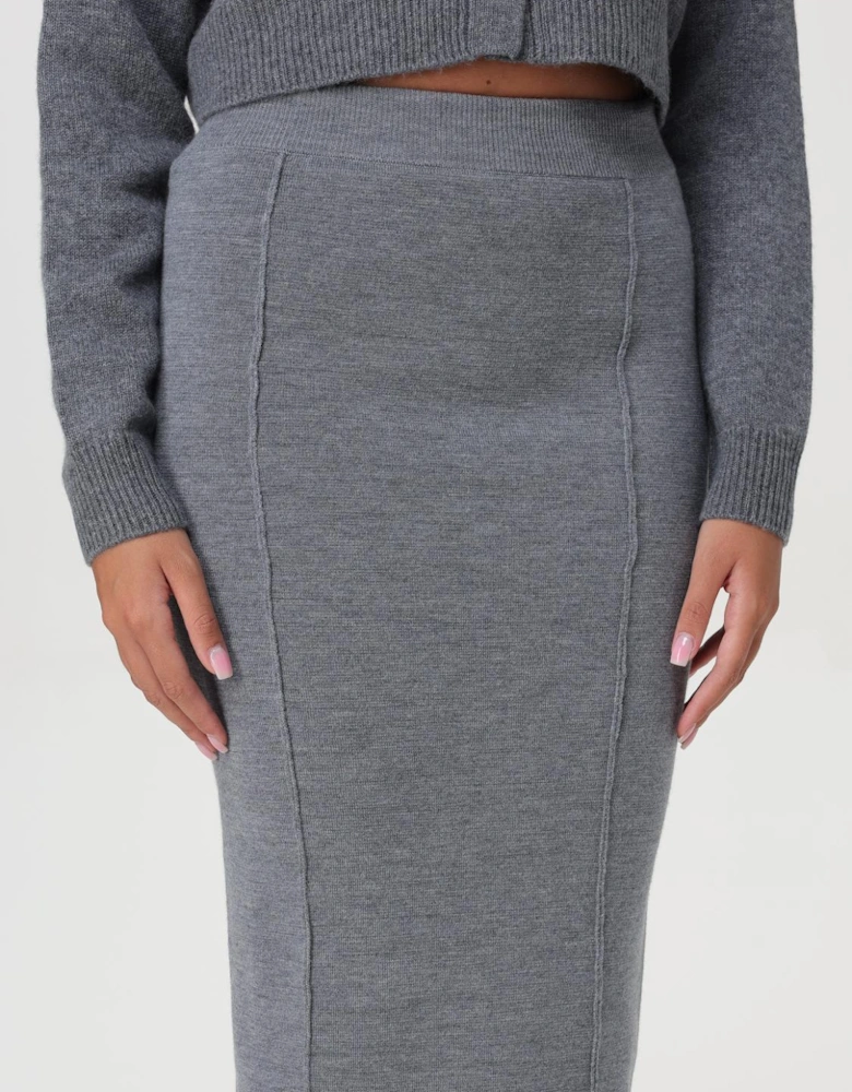 Knit Wool Midi Skirt