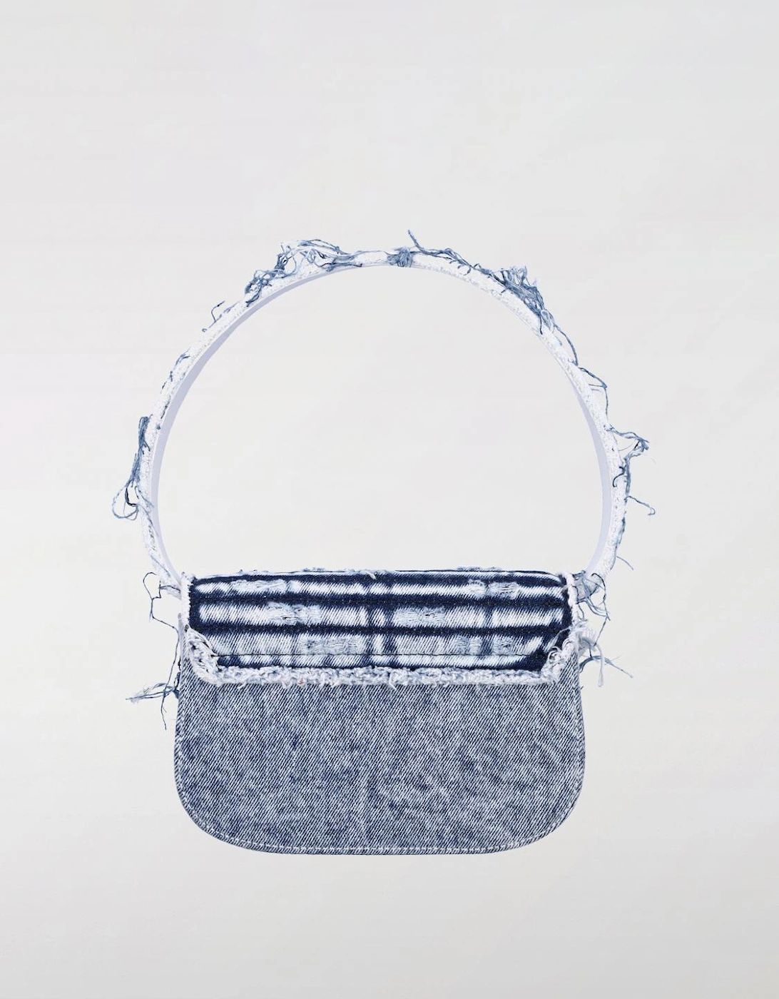 Denim Crystal Detail Shoulder Bag