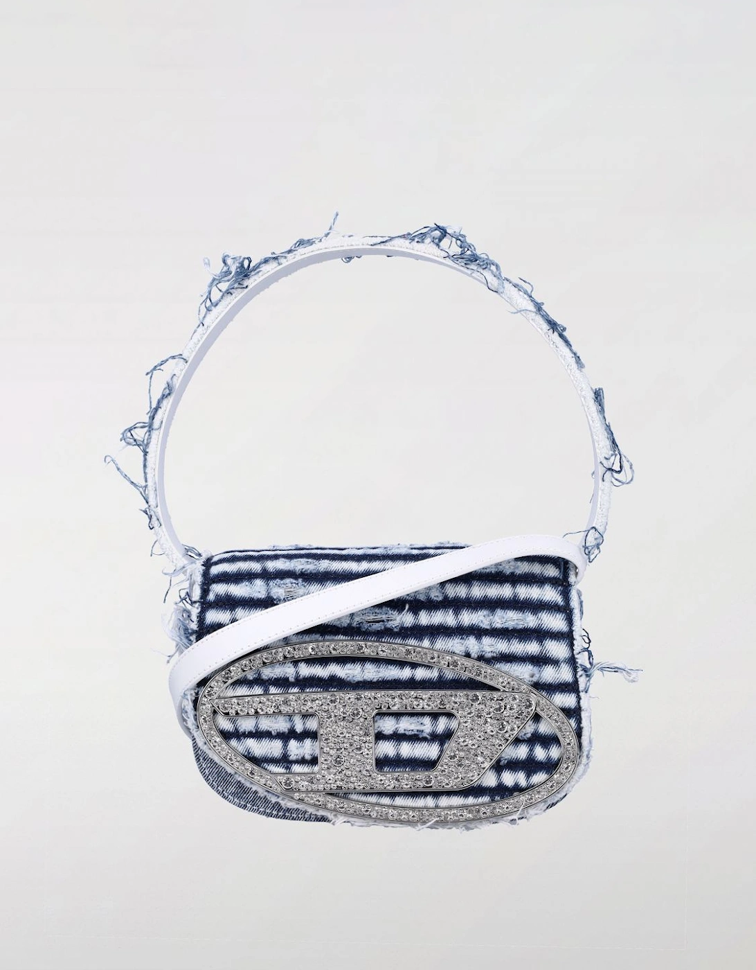 Denim Crystal Detail Shoulder Bag, 4 of 3