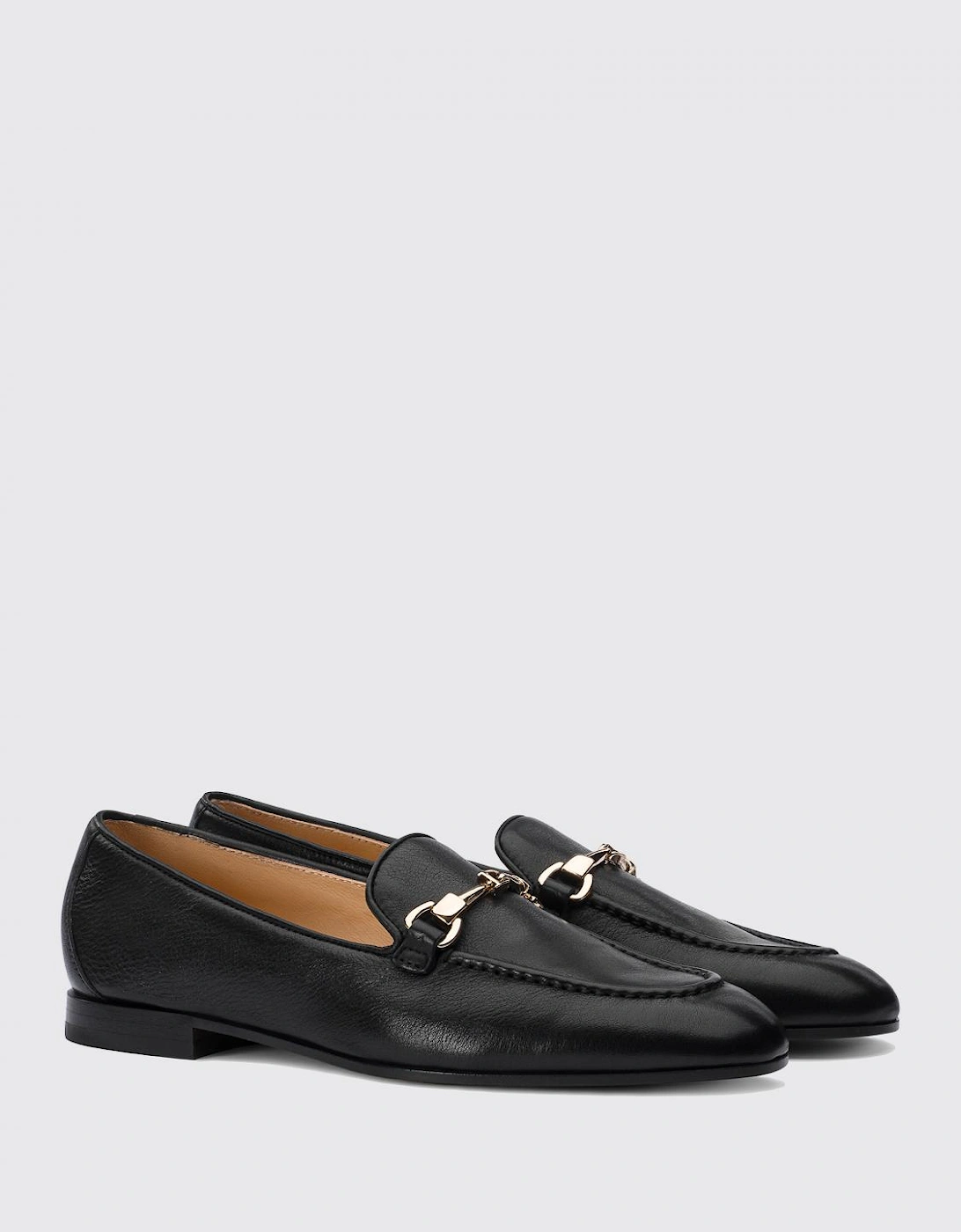 ChainDetail Leather Loafers