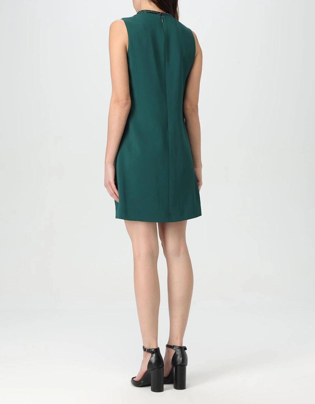 Embellished Neck Shift Dress