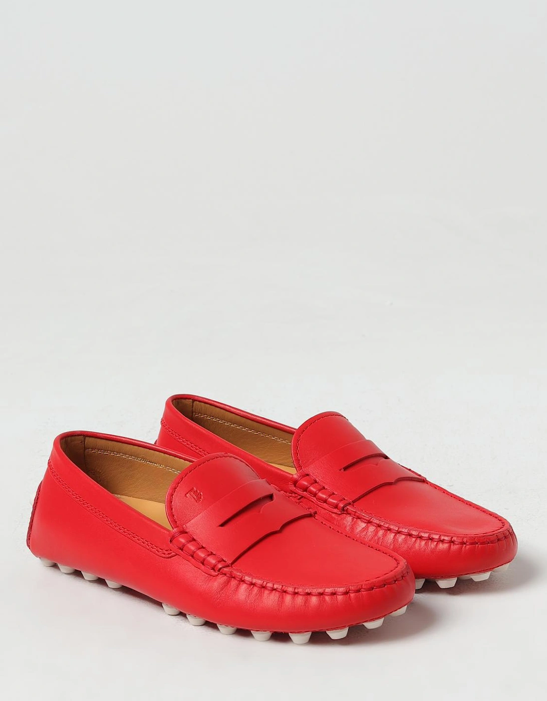 Gommino Driving Shoes Red Leather Casual