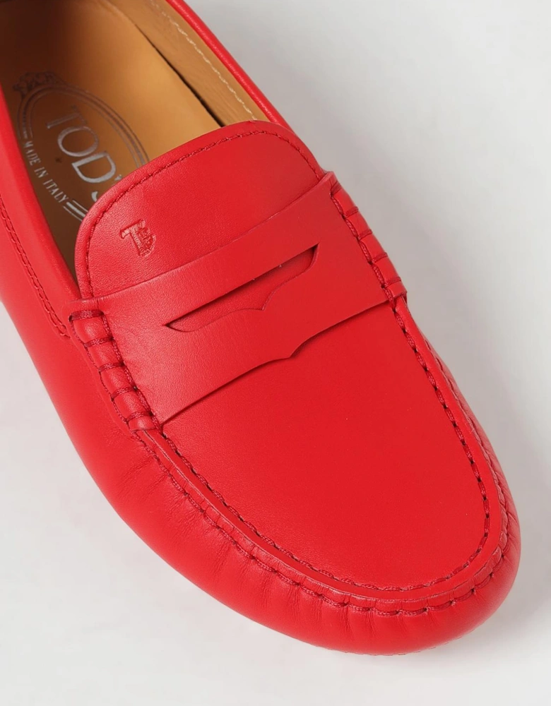 Gommino Driving Shoes Red Leather Casual