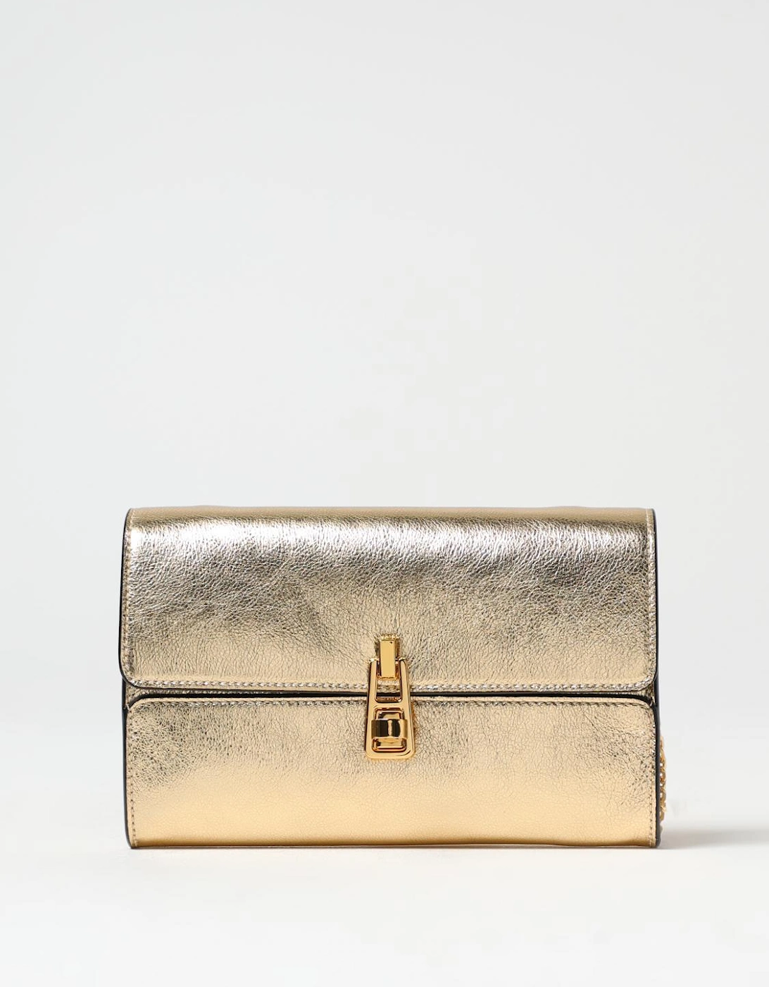Metallic Leather Clutch Clasp Closure