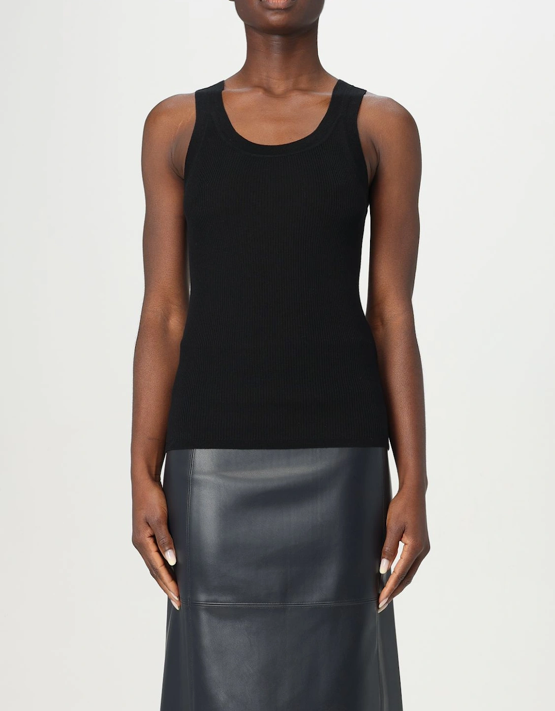 Ribbed Knit Tank Top Slim Fit