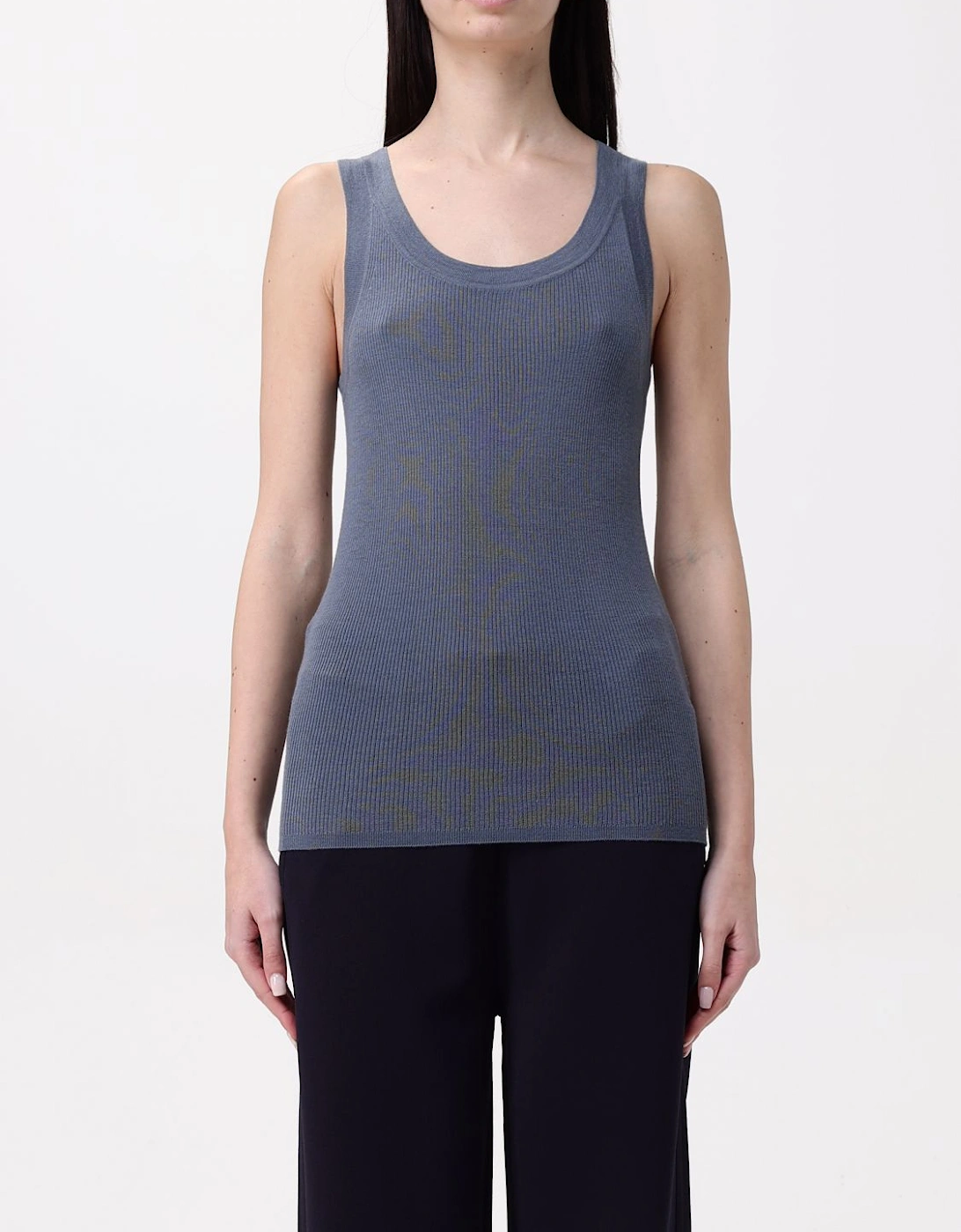 Ribbed Knit Tank Top Slim Fit