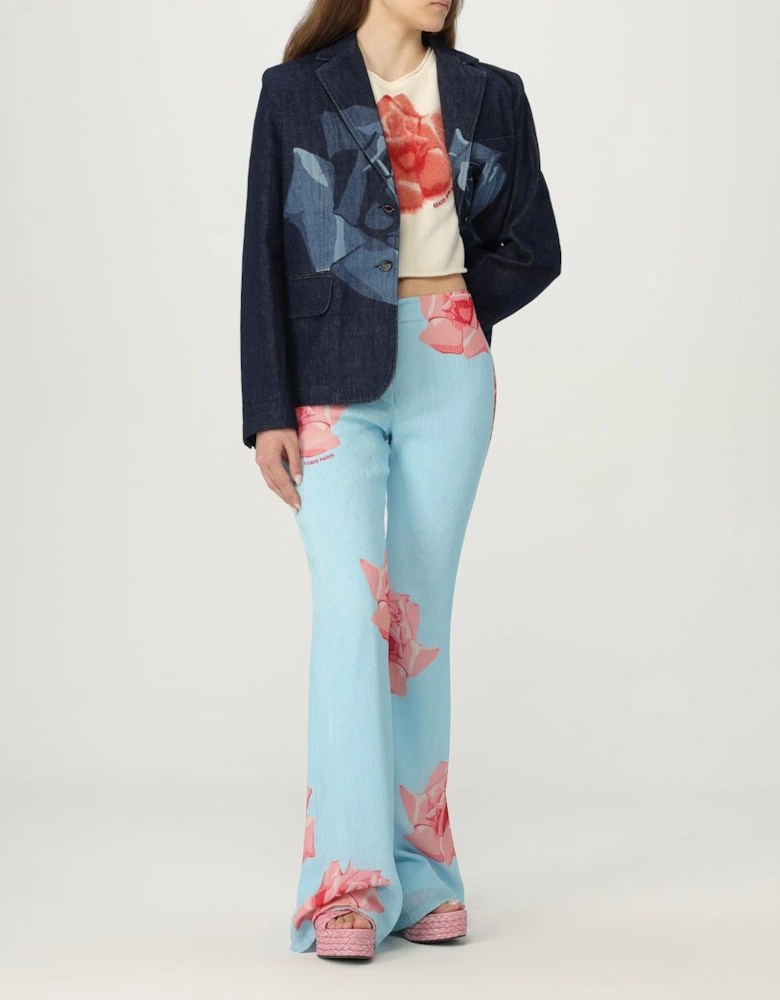 Floral WideLeg Pleated Pants