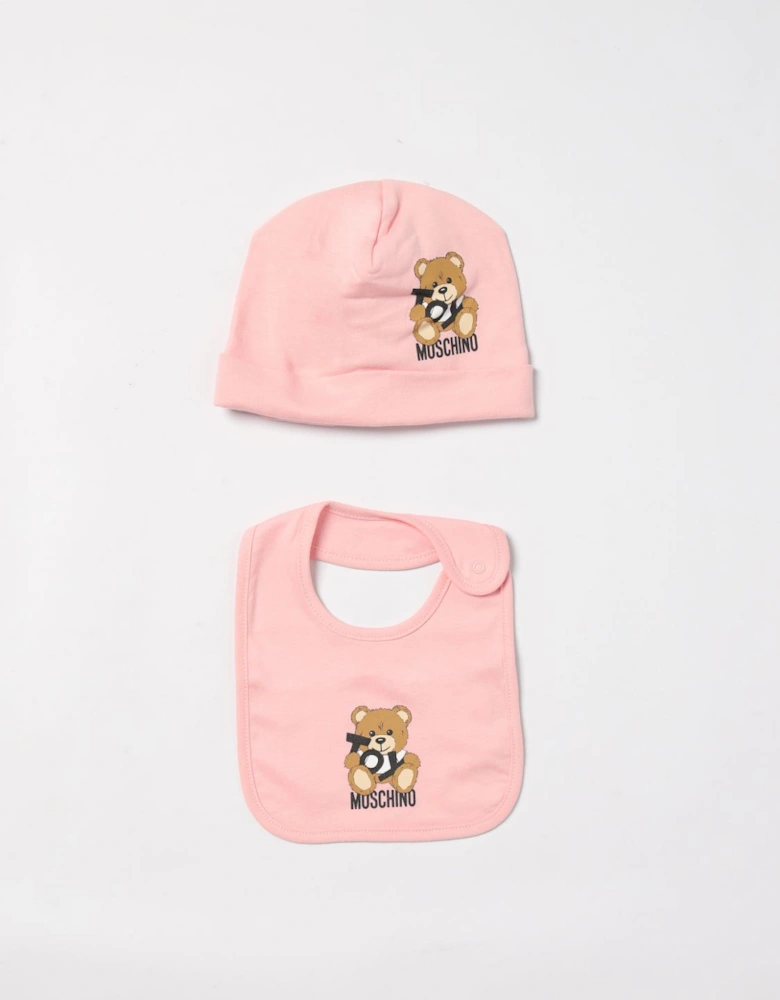 Baby Teddy Bear Hat  Bib Set