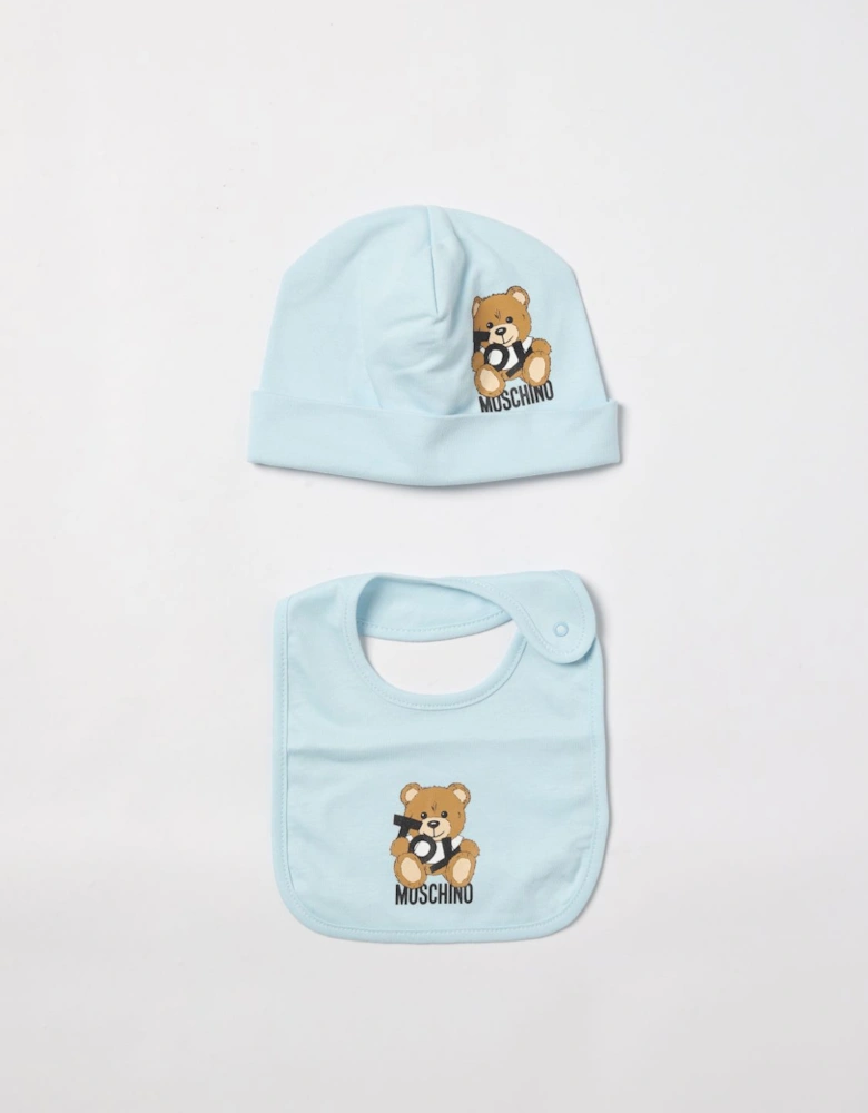 Baby Teddy Bear Hat  Bib Set