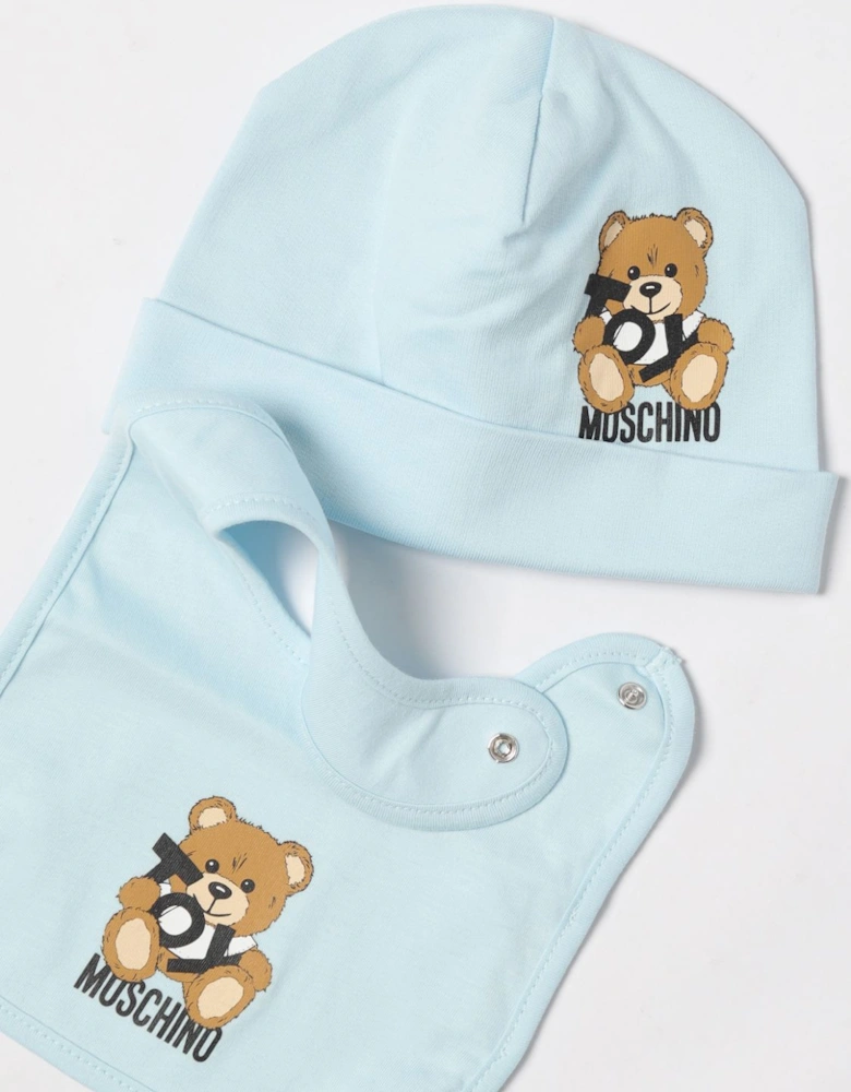 Baby Teddy Bear Hat  Bib Set
