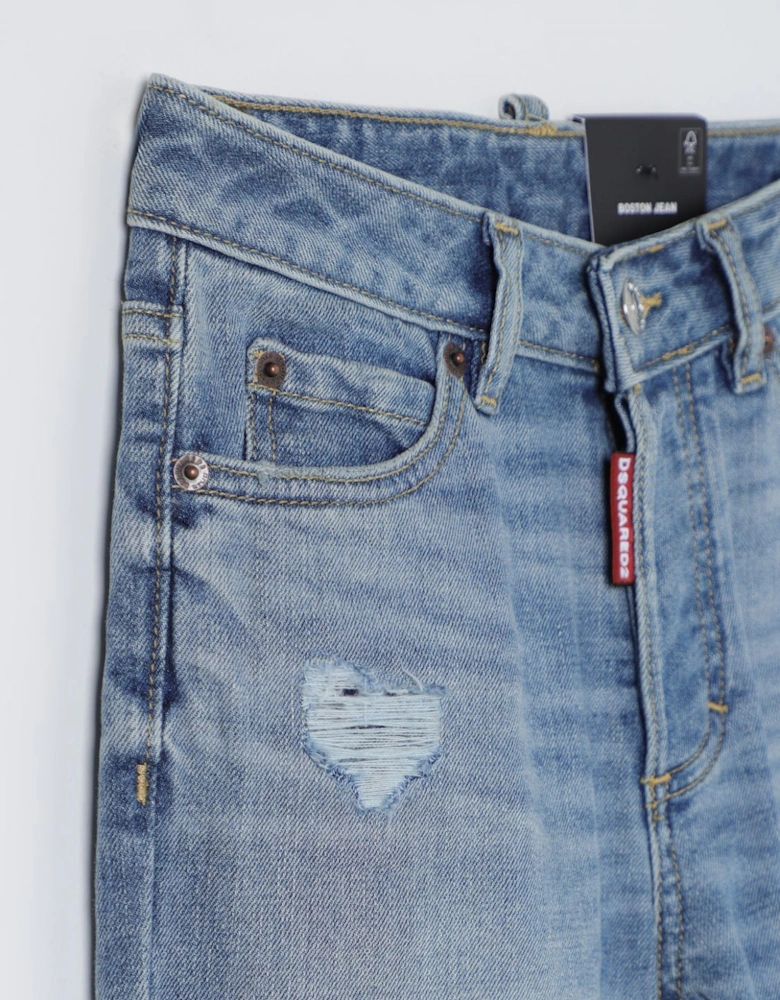 Kids Straight Leg Distressed Jeans