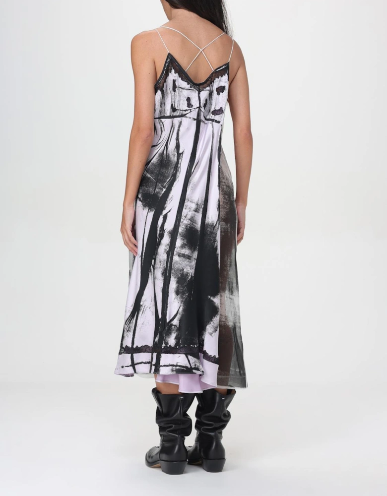 Abstract Print Slip Dress