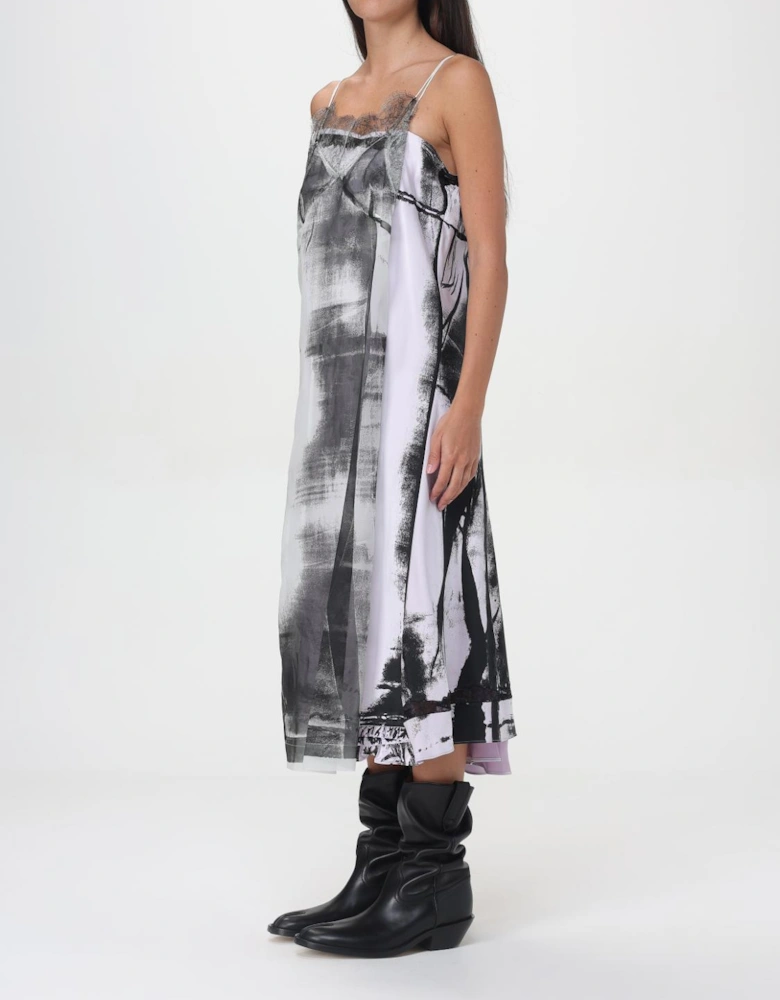 Abstract Print Slip Dress
