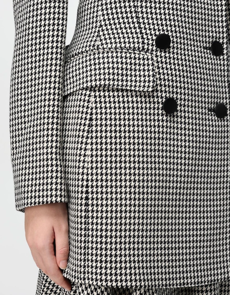 Houndstooth Double Breasted Blazer