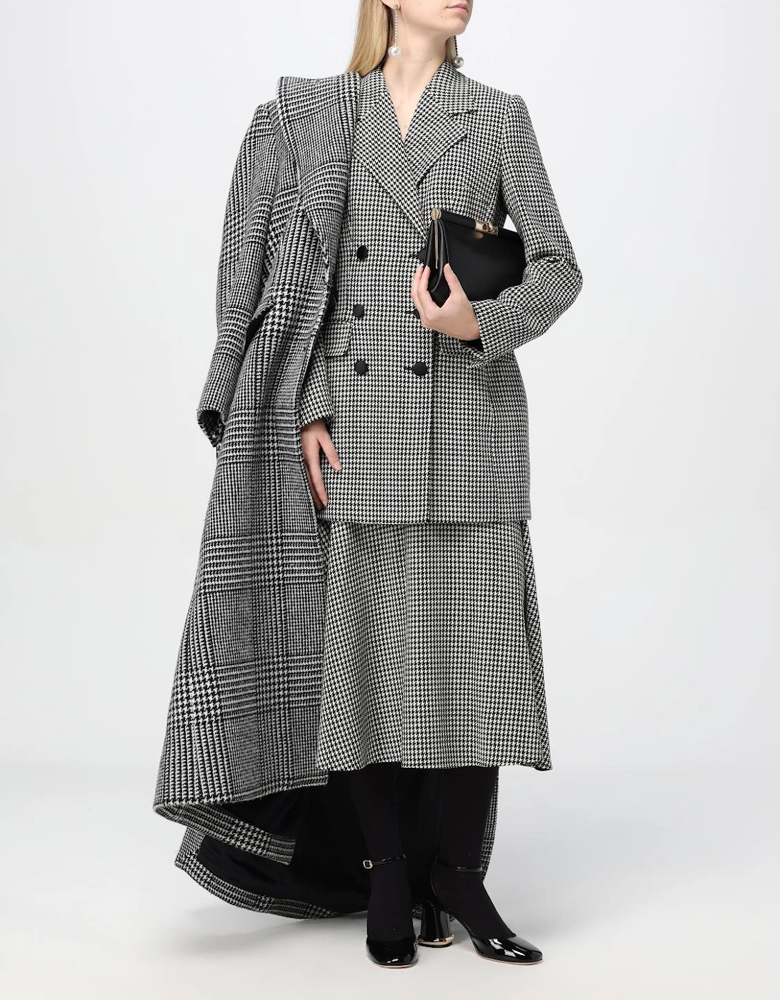 Houndstooth Double Breasted Blazer