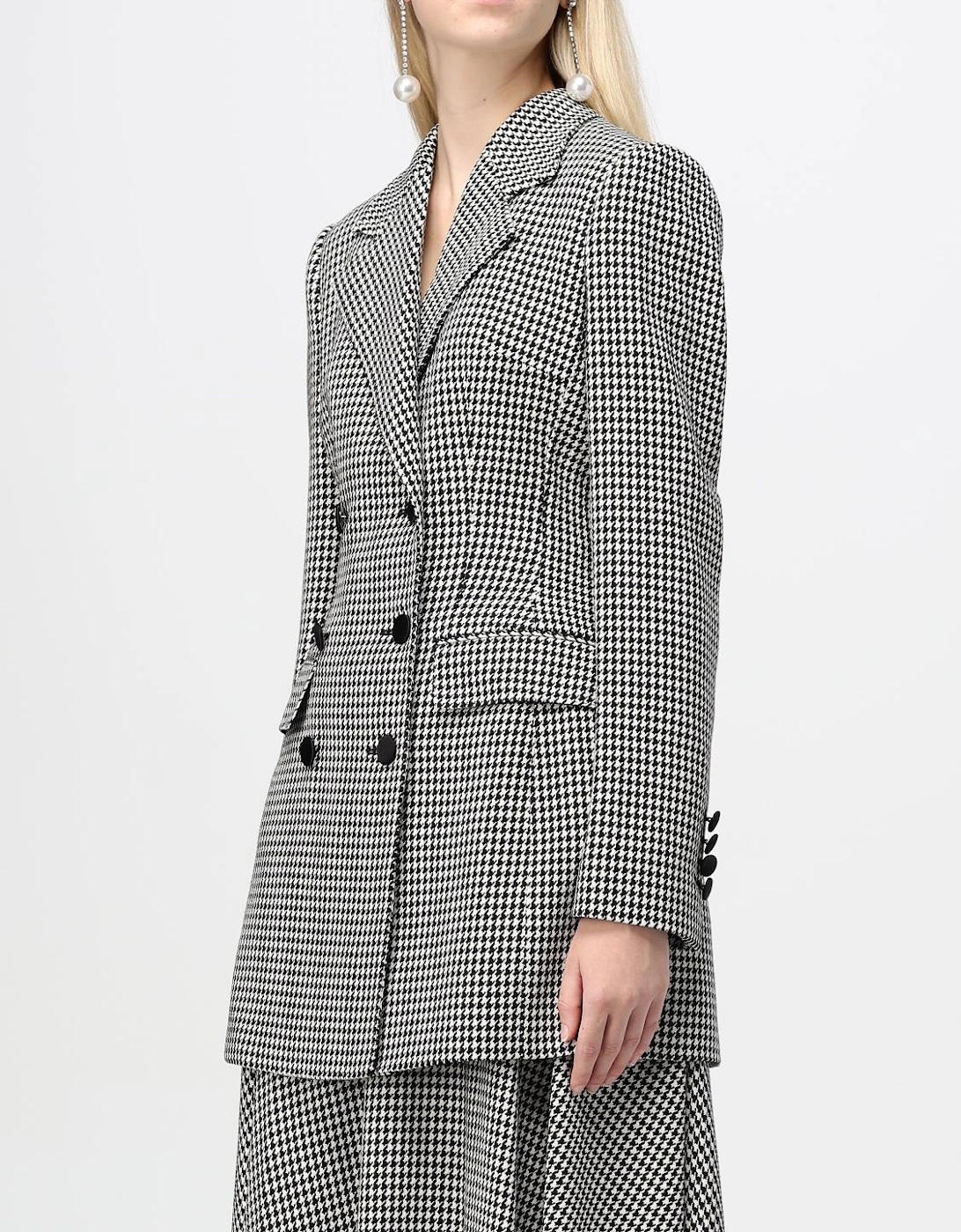 Houndstooth Double Breasted Blazer