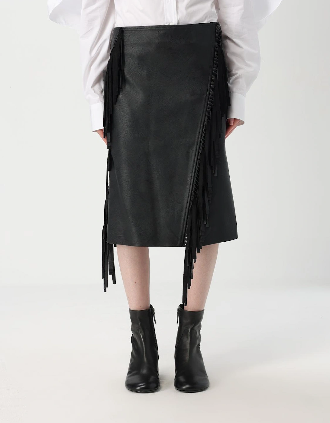 Fringe Leather Midi Skirt, 6 of 5