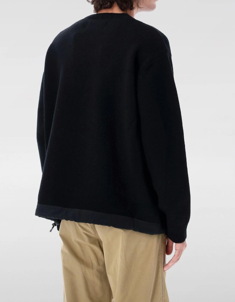 Crew Neck Sweater with Zip Pocket