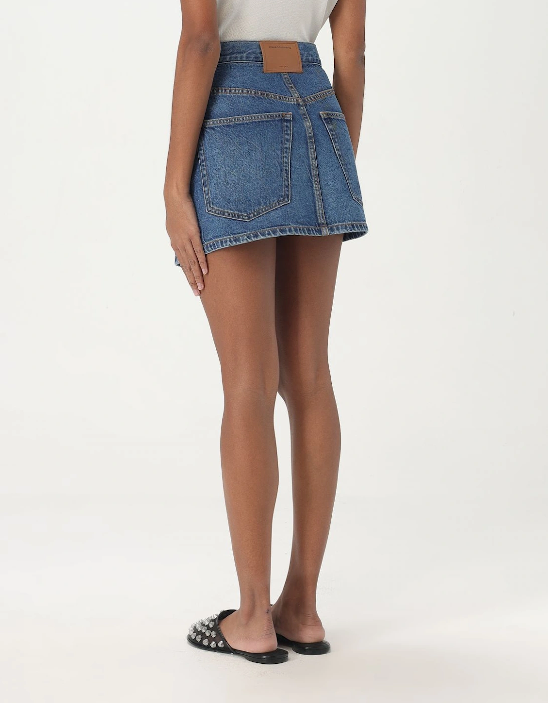Denim Wrap Mini Skirt
