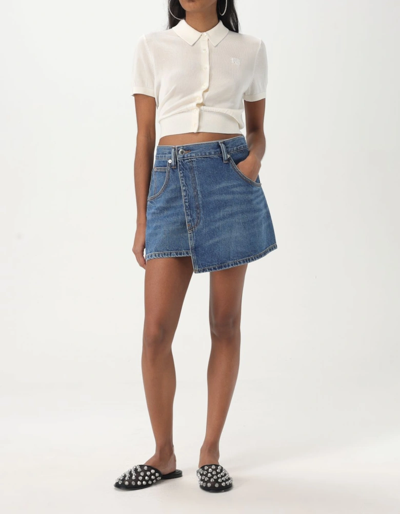 Denim Wrap Mini Skirt